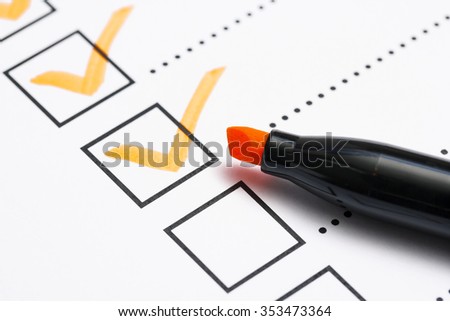 Check list and marker