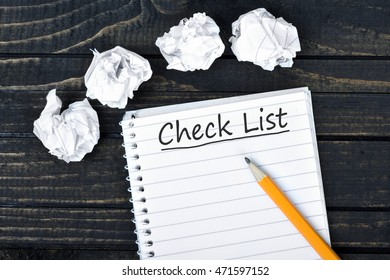 Check List On Notepad Crippled Paper Stock Photo 471597152 | Shutterstock