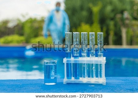 Check the pool water analysis. Selective focus. nature.