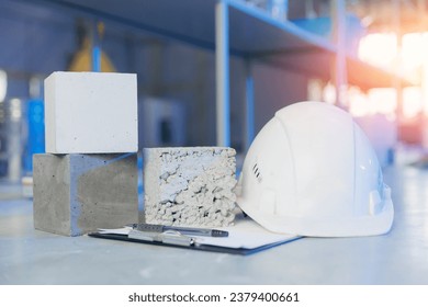 Check size and controls quality of concrete cube in laboratory. Concept industry lab for testing building materials. - Powered by Shutterstock