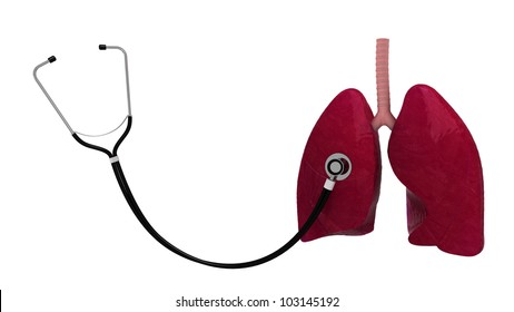 Check Stethoscope Lungs On A White Background