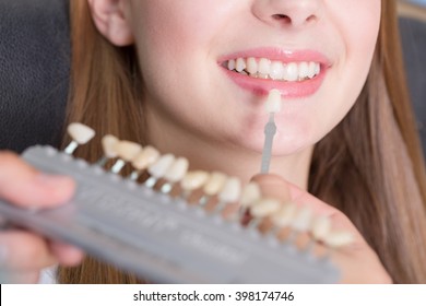 Check Veneer Of Tooth Crown In A Dental Laboratory