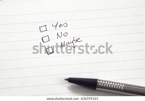 Checkboxes Yes No Maybe Handwriting On Stock Photo Edit Now