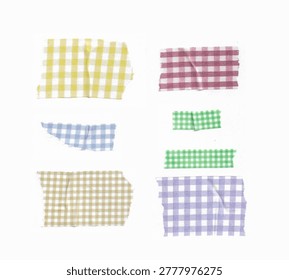 Checked Gingham Pattern Washi Tape Texture for Collage and Scrapbook