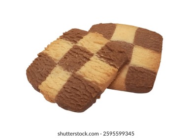 Checkerboard Pattern Cookie isolated on white background