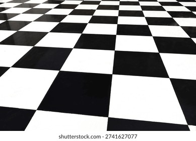 Checkerboard pattern tiles floor perspective background