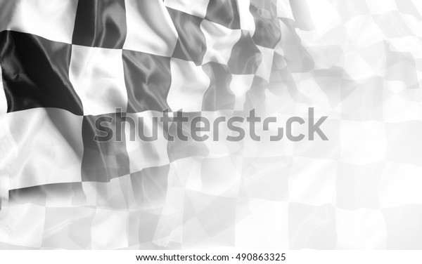 Checkered black and\
white flag. Copy\
space