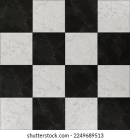 Checkered black and white interior tile Pattern Texture