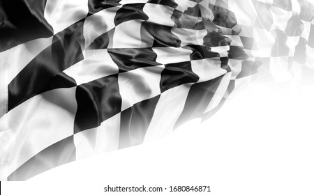 Checkered black and white racing flag - Shutterstock ID 1680846871