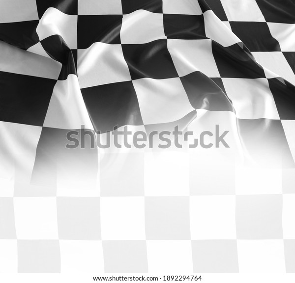 Checkered black and white\
racing flag