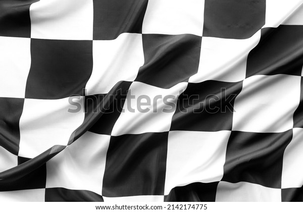 Checkered black and white\
racing flag