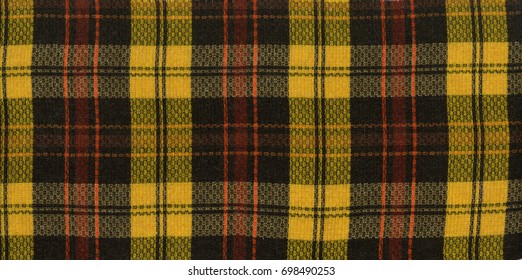 Checkered Fabric Texture Or Background.