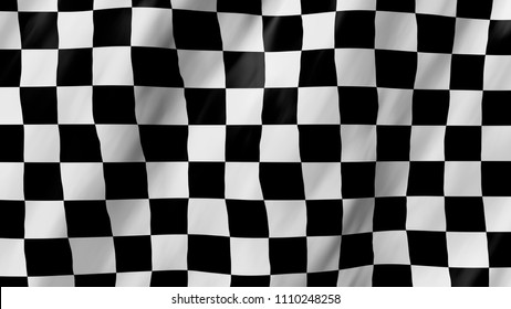 The checkered flag in 3d.The flag of car races, waving in the wind, on close - Shutterstock ID 1110248258