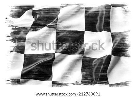 Checkered flag on plain background