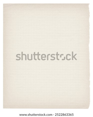 Checkered paper texture for background. Checkered sheet paper from old copybook. Empty blank from notebook. Square geometric design elements.