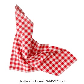 Checkered red picnic cloth crumpled isolated on white. Food decor element. Kitchen towel,tablecloth. Checked napkin. - Powered by Shutterstock