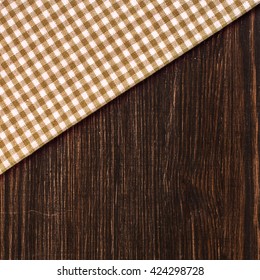 Checkered Tablecloth On The Table.