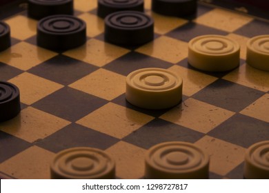 Checkers Game Close Up