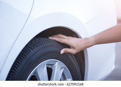 Checking Air Pressure Air Car Tire