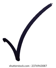 Checking correct mark hand drawing black magic mark isolated on white background. This has clipping path.