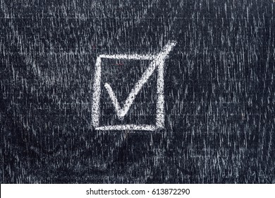 checking mark on checklist, Tick in the box concept.. Marine theme.