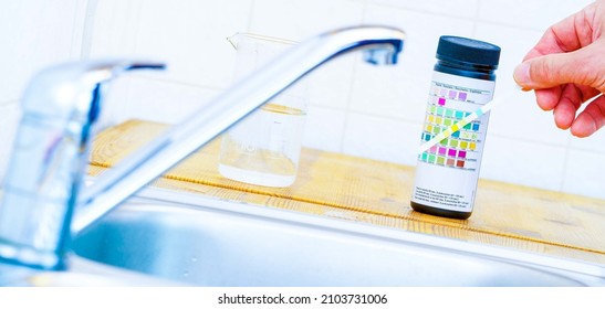 Checking The Quality Of Tap Water With A Water Test Kit