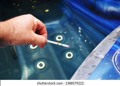 Checking Water Quality Testing Strip Spa Hot Tub