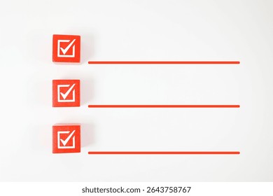 Checklist and 3 items. Simple image material that can be used for task management and business goals.