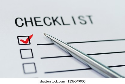 Checklist Checkmark Pen On Paper Stock Photo 1136049905 | Shutterstock