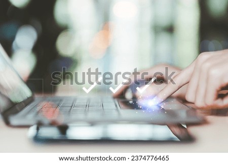 Checklist with checkmarks and checkboxes ,answering questionnaires ,online quality assessment ,checkbox to conduct opinion and quality surveys or satisfaction ,quality inspection ,Measurement