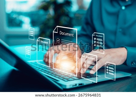 checklist and clipboard task documentation management, business people working laptop checklist questionnaire assessment form, online survey online exam Choosing the right answer in the exam 