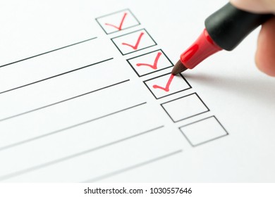 Checklist Marked Red Red Pen Stock Photo (Edit Now) 1030557649