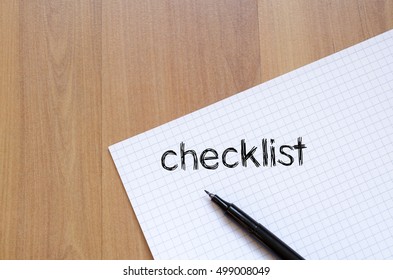 Checklist text concept write on notebook