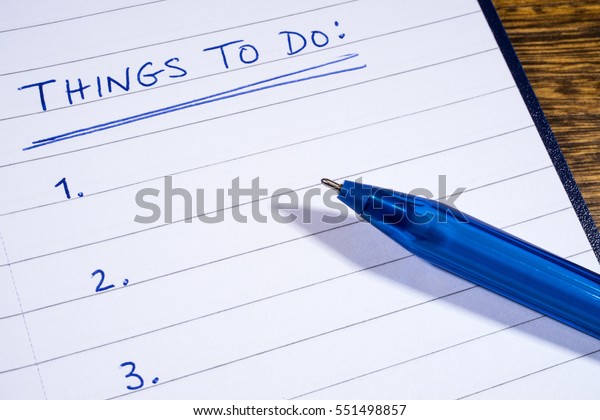 A checklist for things to do 