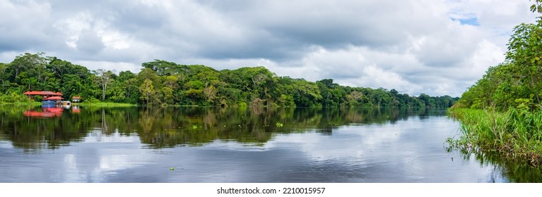 Checkpoint At The Entrance To Reserva Nacional Pacaya Samiria From The Marañón River (Maranon) - A Protected Area Located In The Loreto Region, Peru, Amazonia, South America.