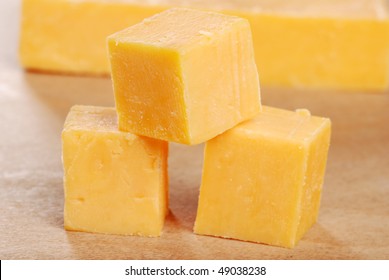 Cheddar Cheese Cubes Shallow DOF