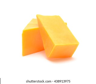 Cheddar Cheese Isolated On White Background