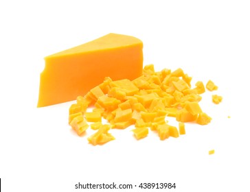 Cheddar Cheese Isolated On White Background