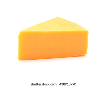 Cheddar Cheese Isolated On White Background