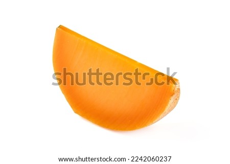 Cheddar cheese, isolated on white background. High resolution image