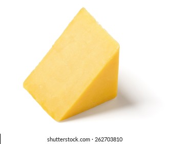 Cheddar Cheese On White Background