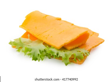 Cheddar Cheese On White Background With Clipping Path