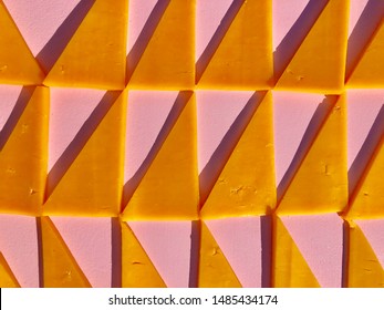 Cheddar Cheese Patterns On Pink Background