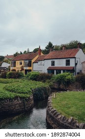 Cheddar, UK - July 26, 2020: Colourful Houses In Cheddar, A Village Famous For Its Gorge And Is The Birthplace Of World Famous Cheese.