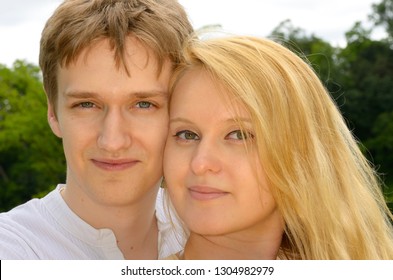 Cheek To Cheek Loving Couple Of White Eastern European Descent Toronto, Ontario, Canada - June 25, 2011 With Model Releases