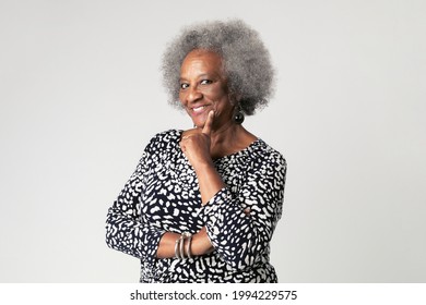 Cheeky Black Senior Woman With Afro Hair