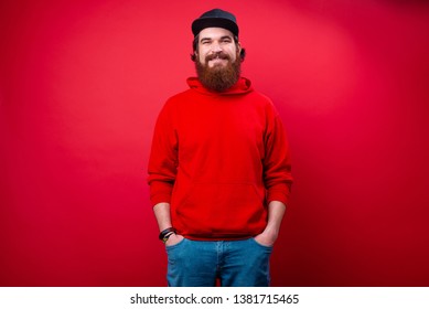 man in red hoodie