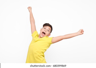 Happy Teen Boy Winning Pose Hands Stock Photo 433174228 | Shutterstock