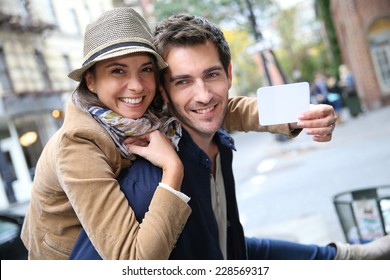 Cheerful Couple Showing New York City Stock Photo 228569317 | Shutterstock