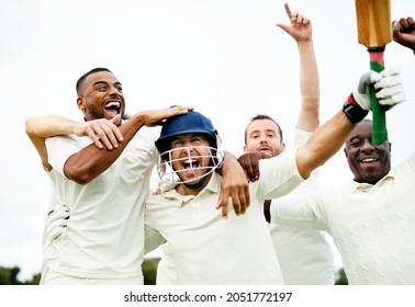 Cheerful cricketers celebrating their victory - Powered by Shutterstock